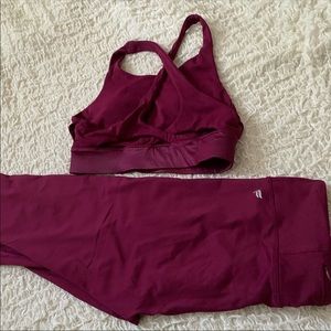Fabletics Bra and Bottom Set berry M